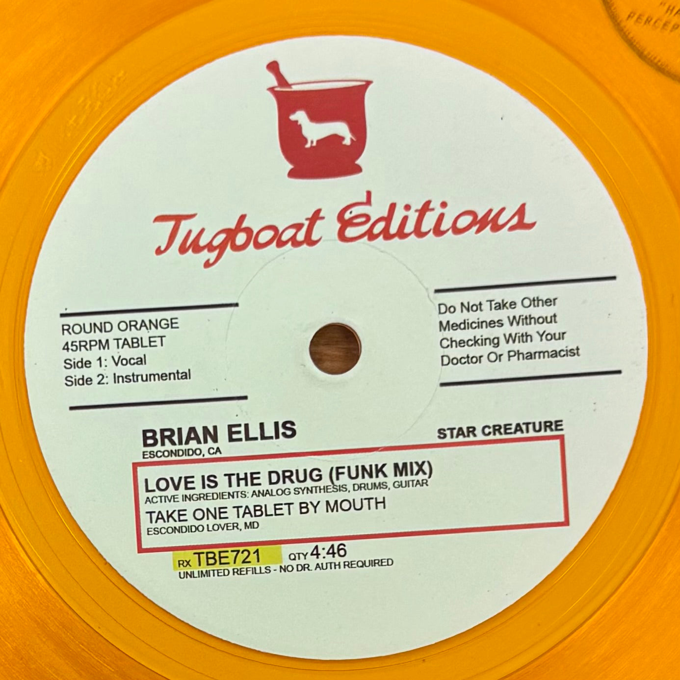 Brian Ellis - Love Is The Drug (Funk Mix) b/w Inst