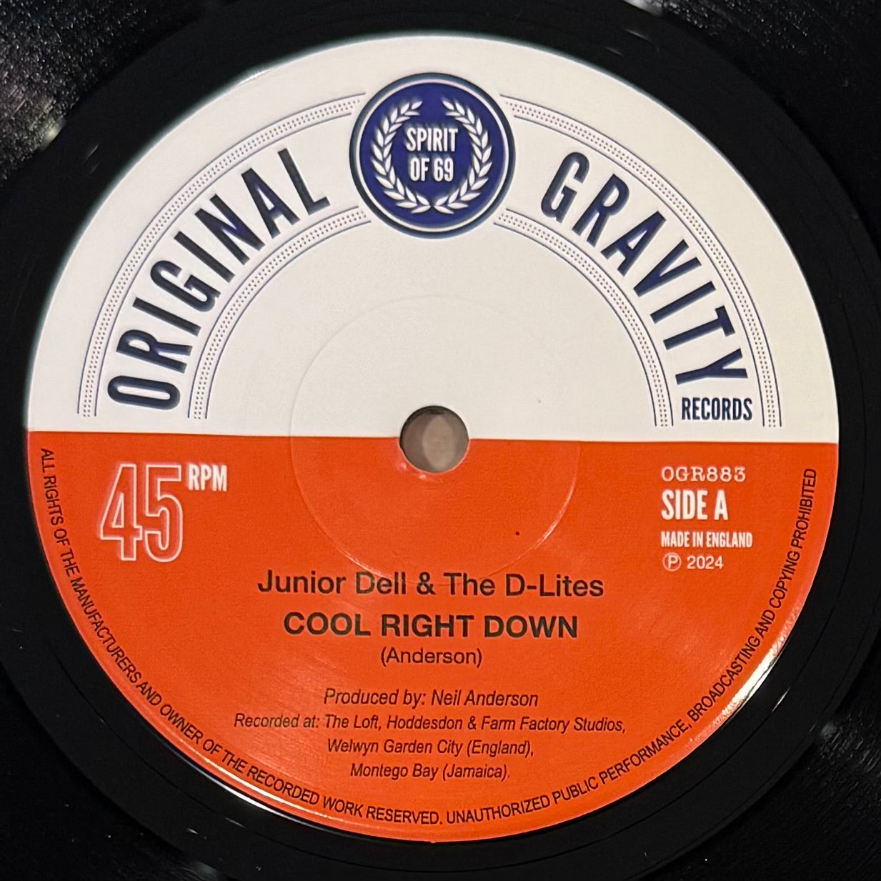 Junior Dell & The D-Lites - Cool Right Down b/w Woodfield Rd Allstars - Cool Version