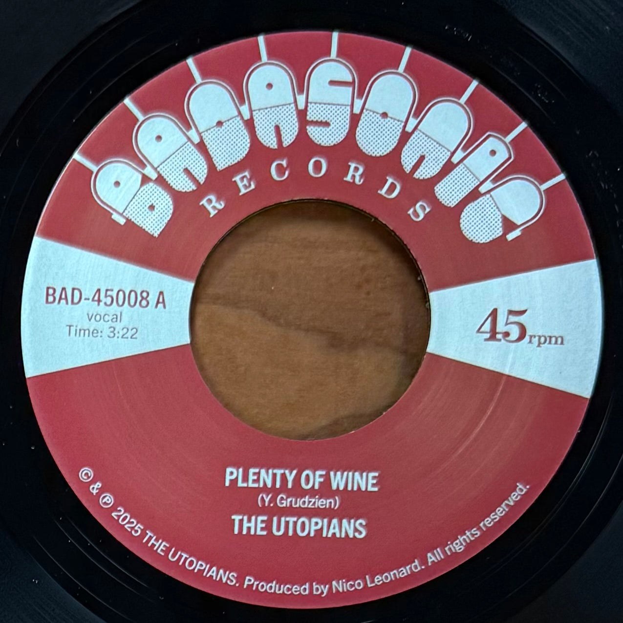Utopians, The - Plenty of Wine b/w Time Doesn't Wait