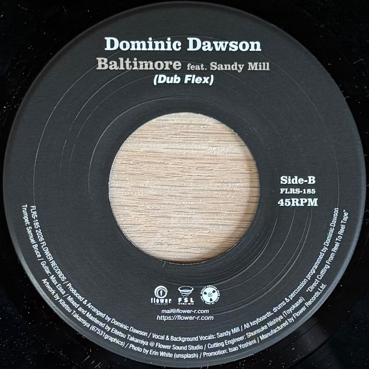 Dominic Dawson - Baltimore b/w Dub (7")