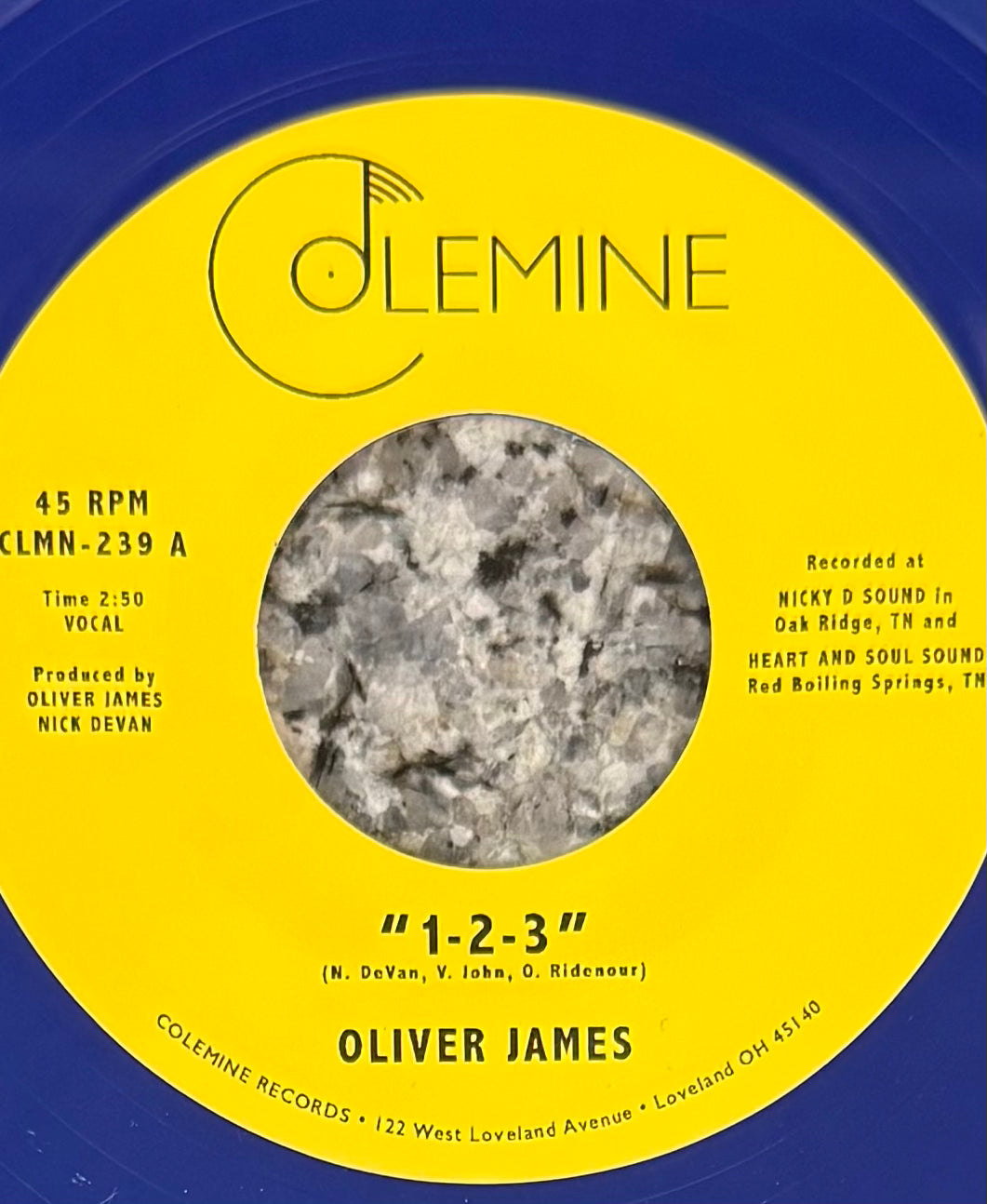 Oliver James - 1-2-3 b/w Nothing Is Forever (Midnight Blue Vinyl) (7")
