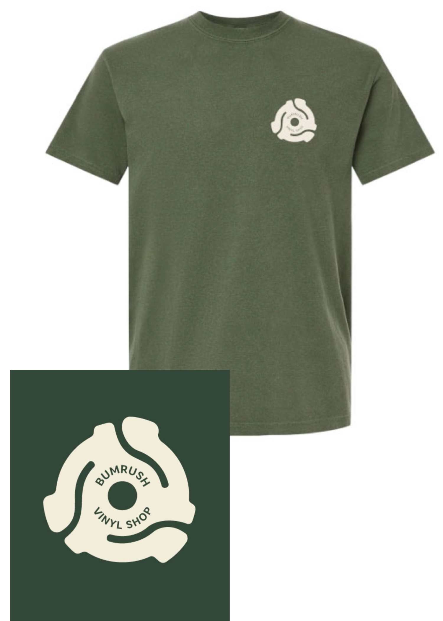 45 Adapter Tee Shirt - Hemp Green w/ Beige