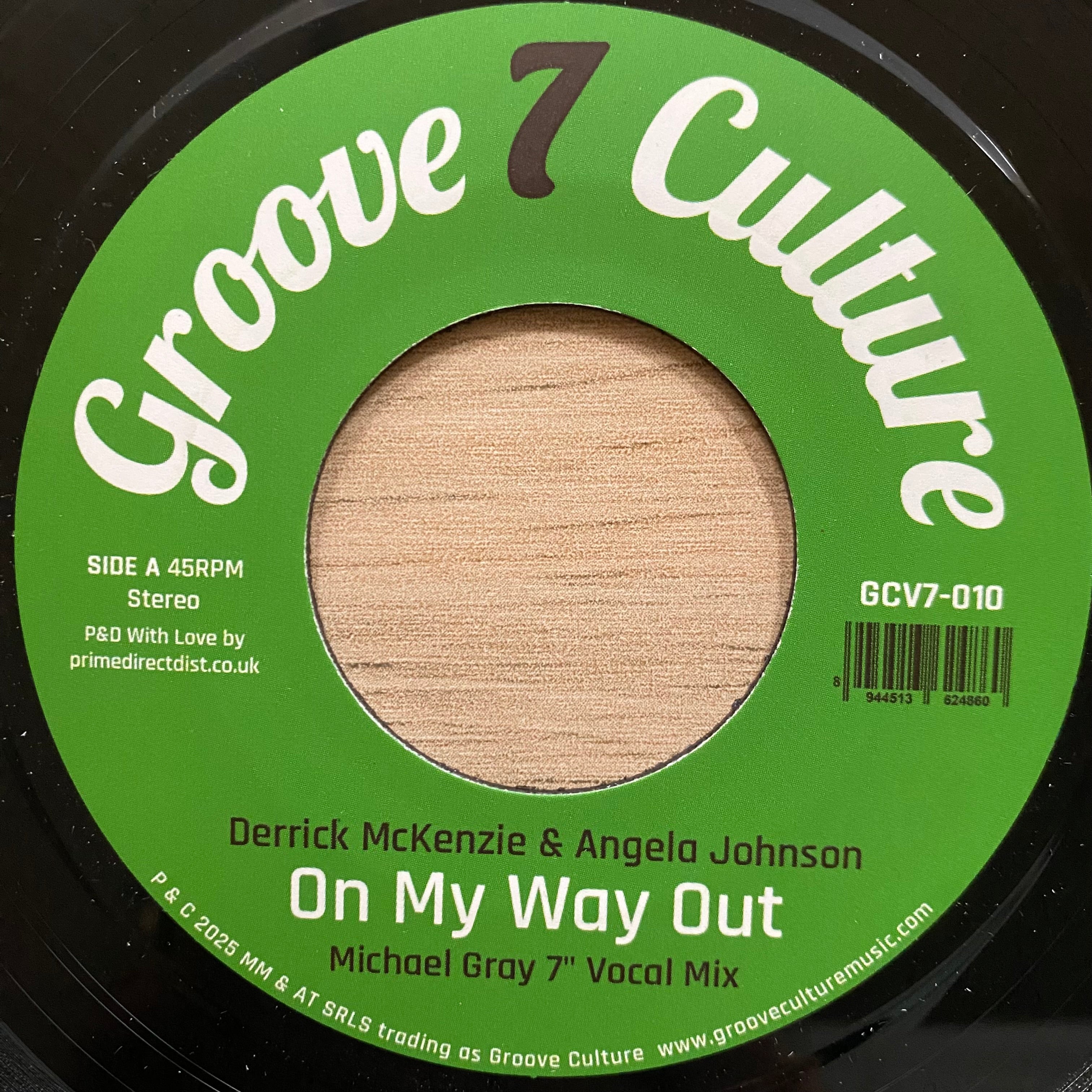 Derrick McKenzie & Angela Johnson - On My Way Out b/w Dub Mix (7")