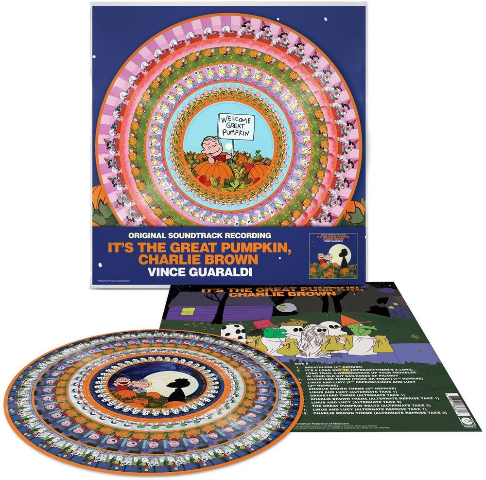 the album cover for Vince Guaraldi Trio - It's The Great Pumpkin, Charlie Brown - [Zoetrope picture disc (45RPM)]