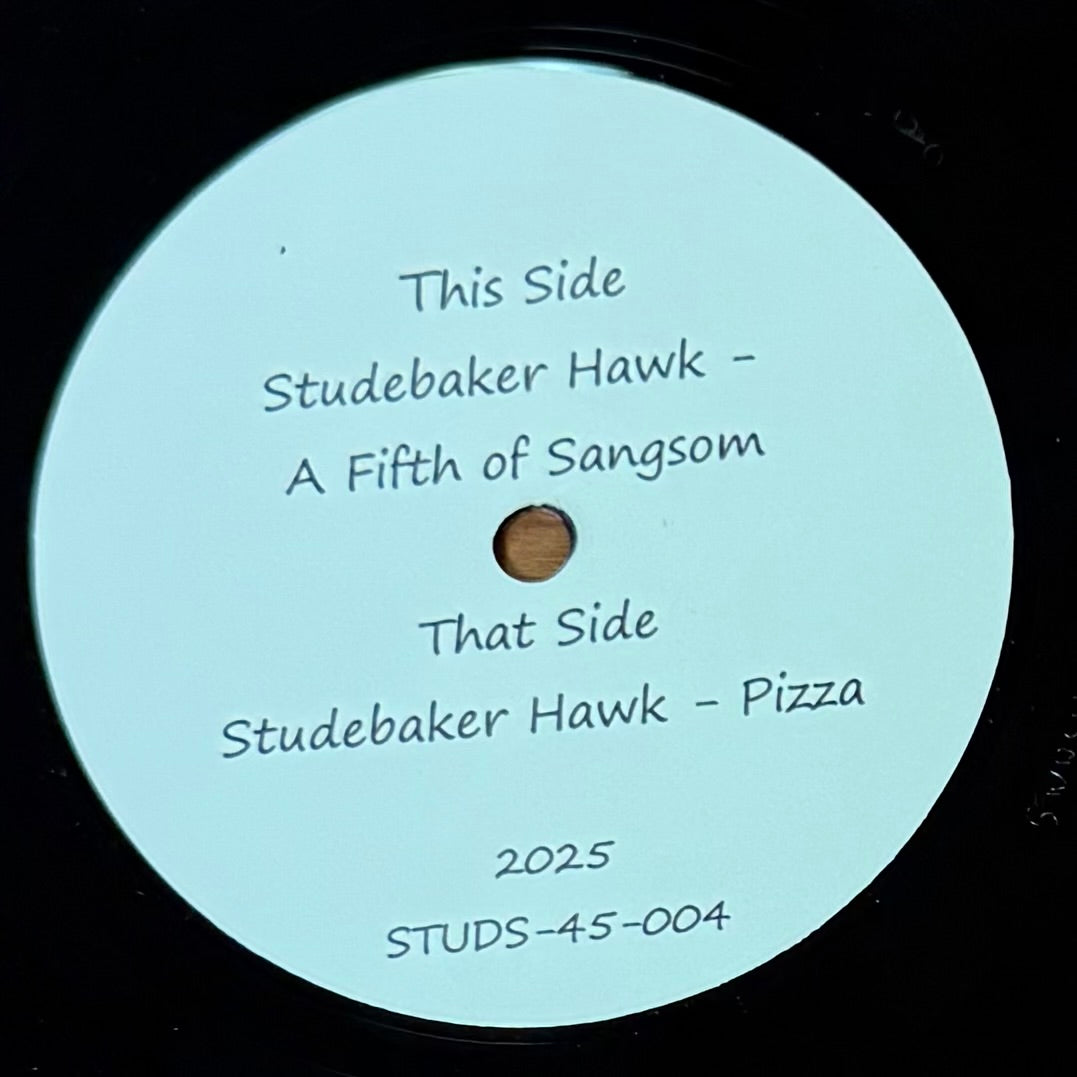 Studebaker Hawk - A Fifth of Sangsom b/w Pizza