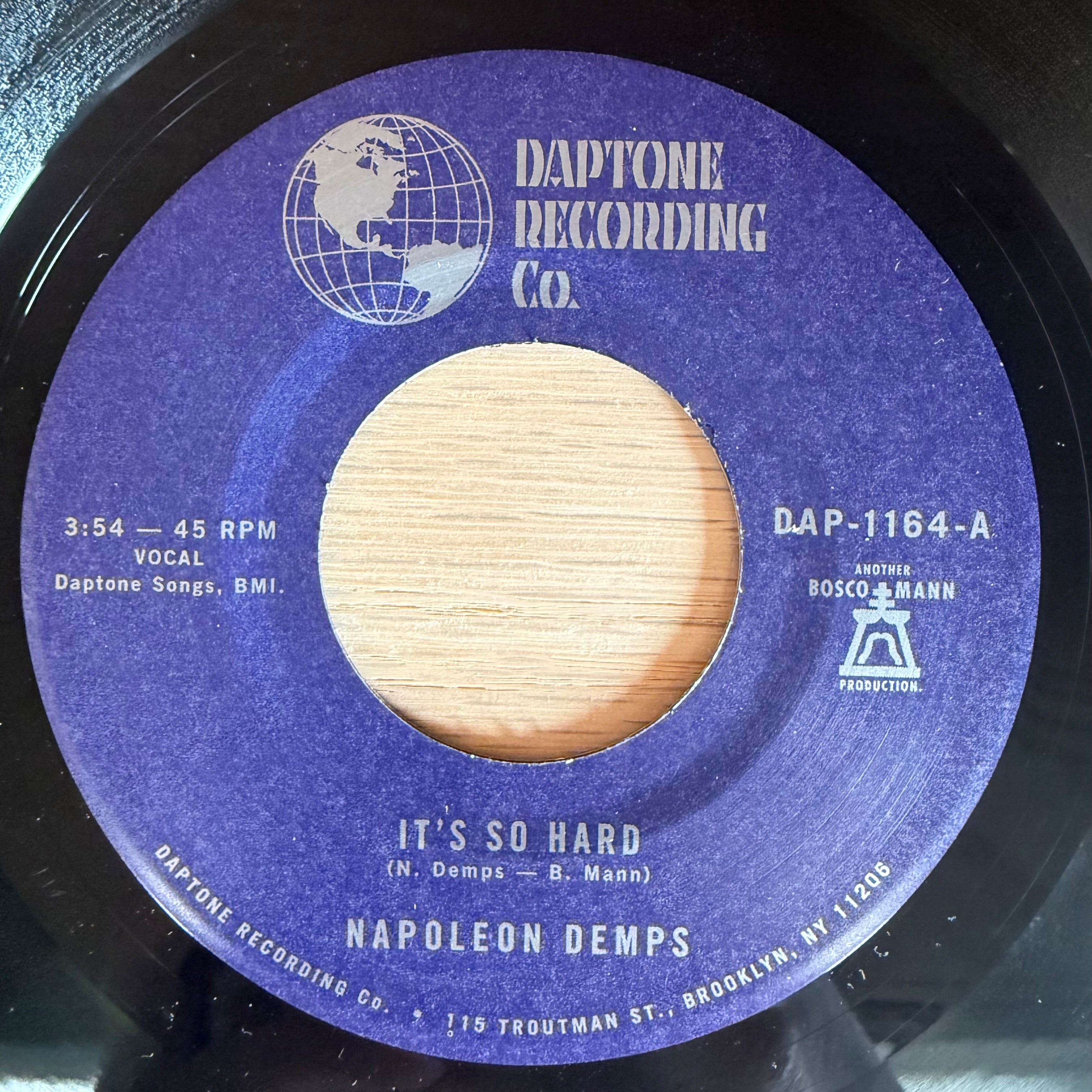 Napoleon Demps - It's So Hard b/w Part 2 (7")