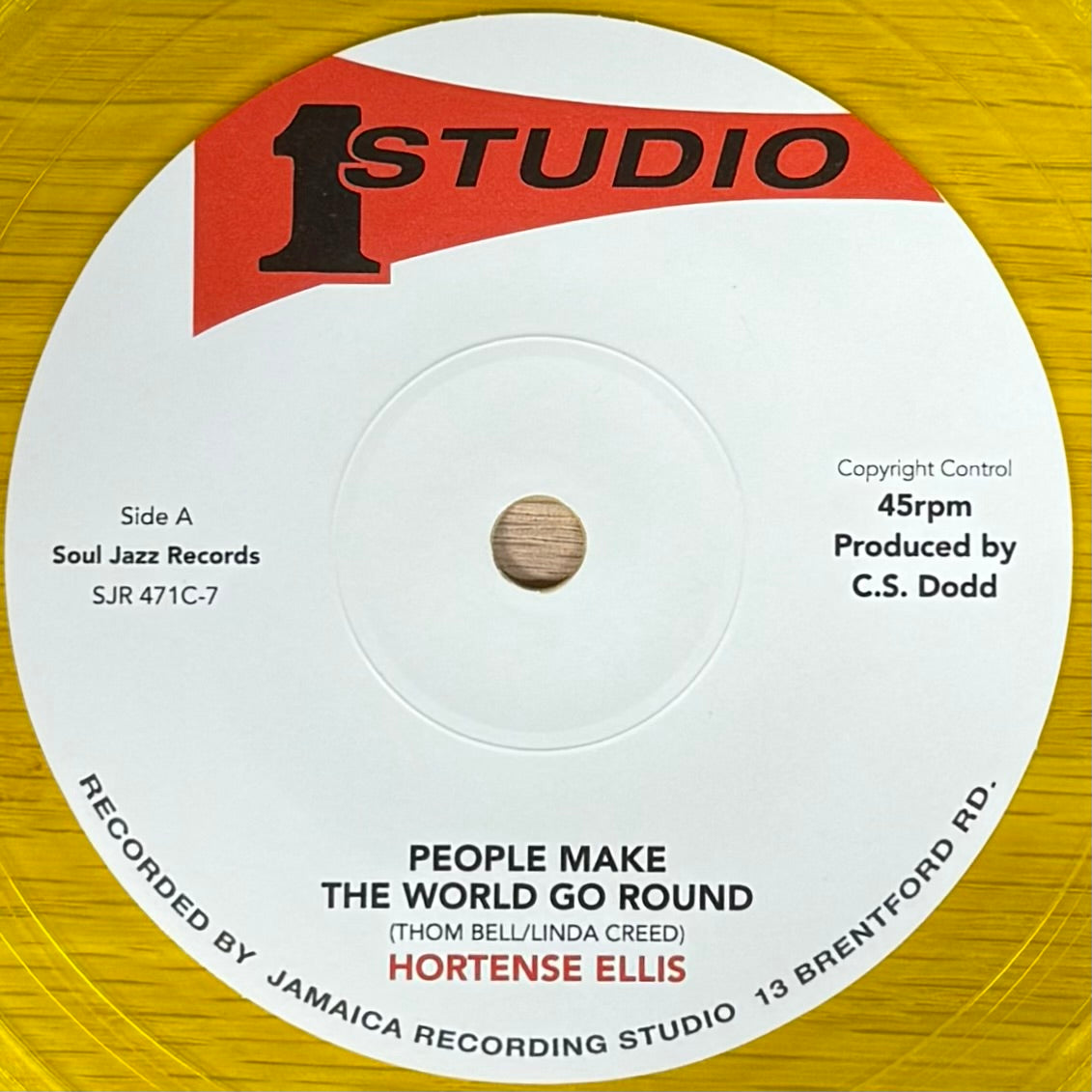 Hortense Ellis - People Make The World Go Round b/w Version (Yellow Vinyl) (7")