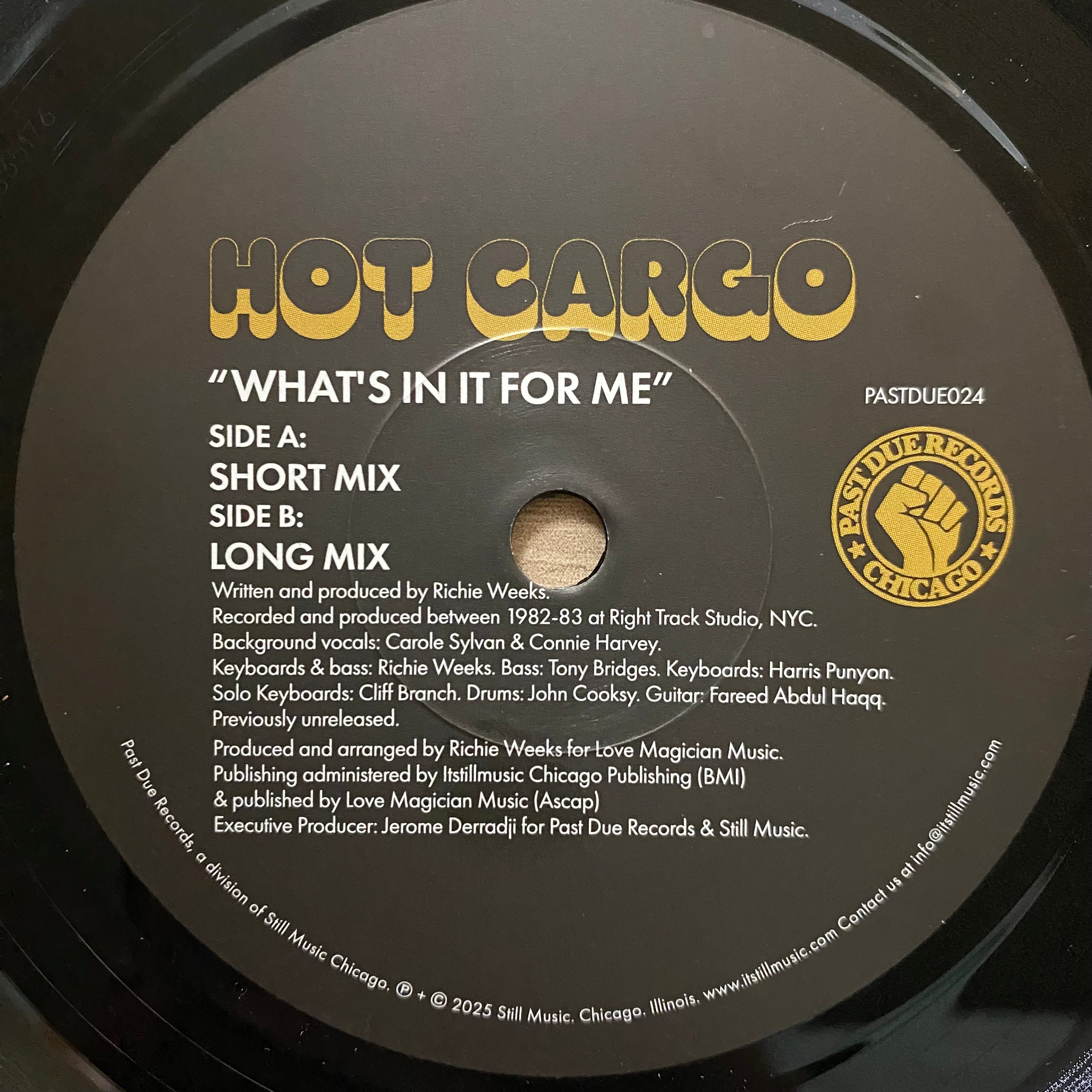 Hot Cargo - What's In It For Me (Short Mix) b/w (Long Mix) (7")