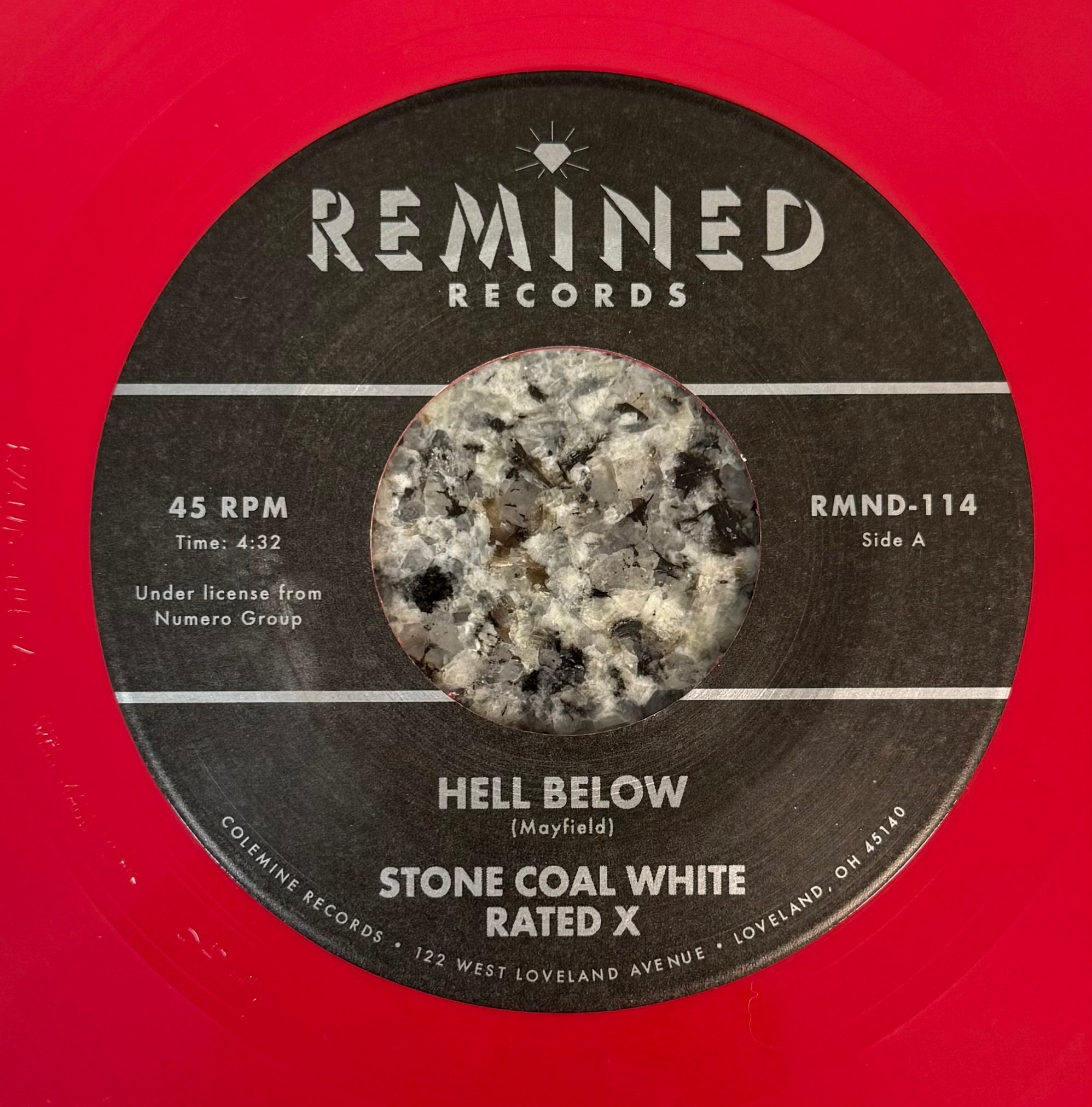 Stone Coal White Rated X - Hell Below b/w Free (Red Vinyl) (7")