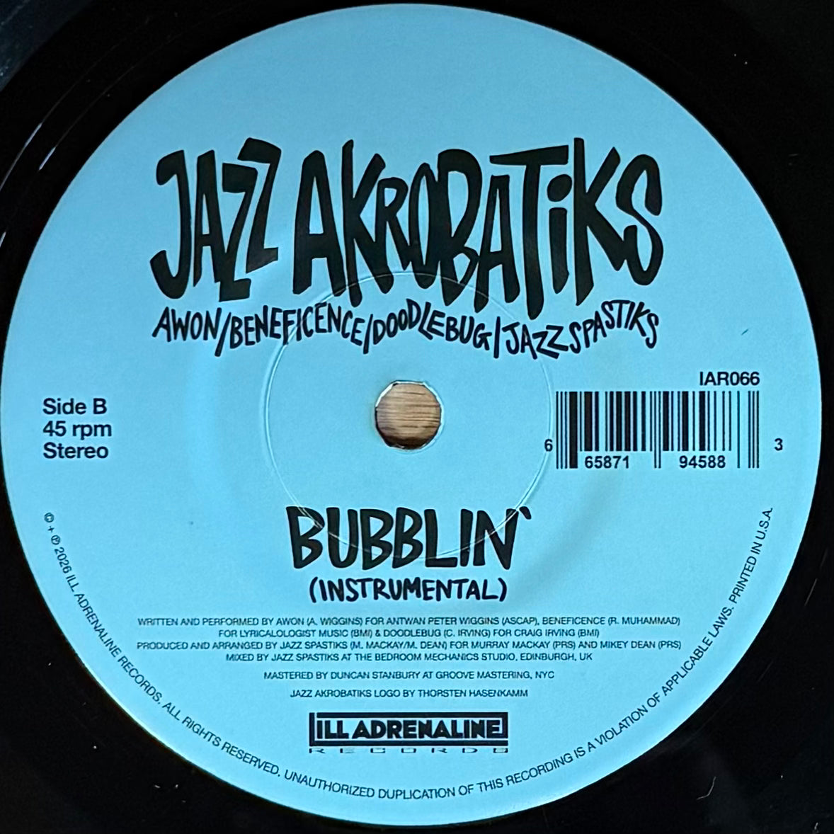 Jazz Akrobatiks (Awon, Beneficence & Doodlebug) - Bubblin' b/w Inst. (7")