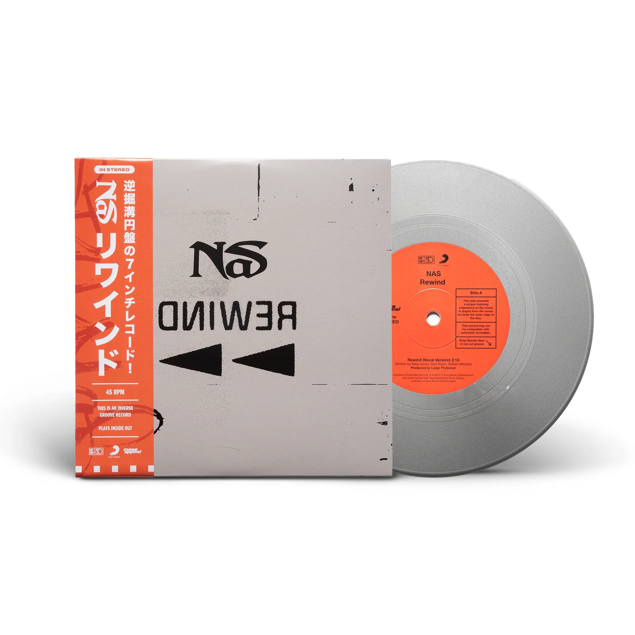 Nas - Rewind b/w Inst (Silver vinyl w/ OBI)