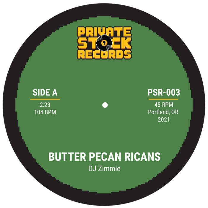 7” DJ ZIMMIE - BUTTER PEACAN RICANS DJ Zimmie - Butter Pecan Ricans b/w Double A - Dr. Jawn