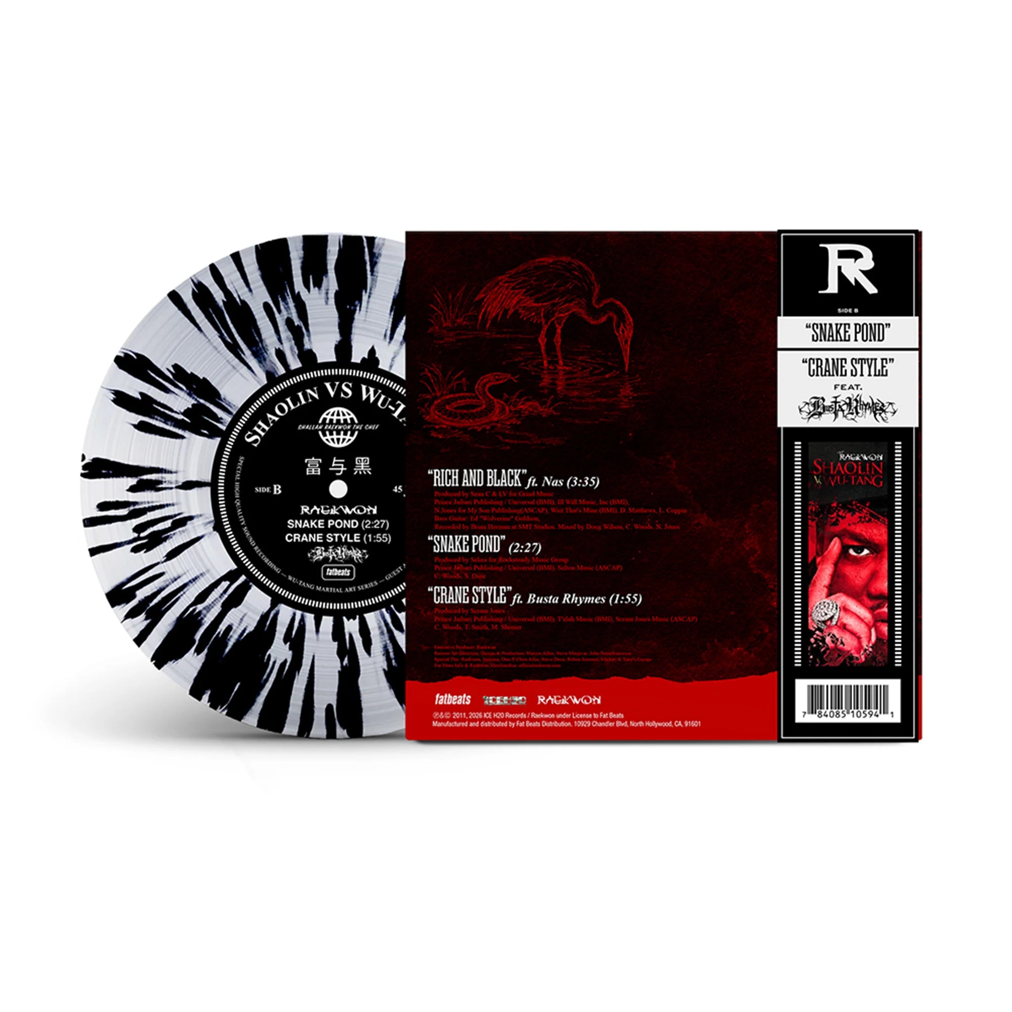 Raekwon - Rich & Black b/w Snake Pond & Crane Style (Splatter Vinyl w/ OBI) (7")