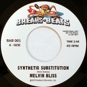 Melvin Bliss - Synthetic Substitution b/w Sweet Daddy Floyd - I Just Can't Help Myself
